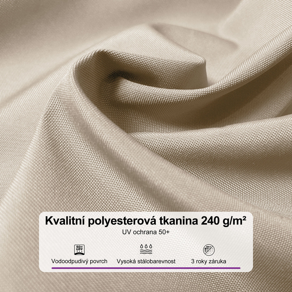 PURPLE LEAF Obdélníkový zahradní výkyvný slunečník, hliníkový rám v dekoru dřeva